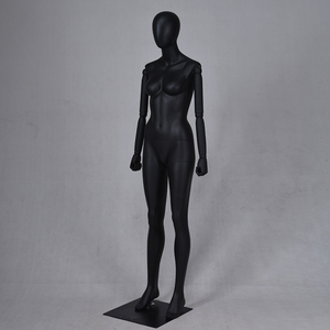 Mannequin féminin ajustable en <span class=keywords><strong>noir</strong></span> mat, réaliste, <span class=keywords><strong>nu</strong></span>, abstrait, corps entier, avec bras en bois - Product Image 4
