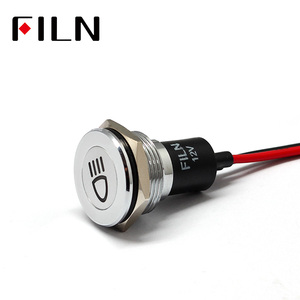 Hệ Thống Quản Lý Động Cơ Kim Loại 19Mm Được CE Phê Duyệt Cảnh Báo Pilot 12V Led Đèn Báo Màu Đỏ Với Biểu Tượng Dây - Product Image 5
