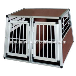Pabrik grosir kandang Aluminium beberapa ukuran pintu ganda perjalanan peti hewan peliharaan Aluminium dilipat rumah anjing kandang perjalanan - Product Image 3
