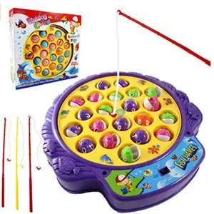 Jogo de pesca Jogo Brinquedo com Placa Single-Camada de Rotação com Música Inclui 21 Peixe indoor jogar os brinquedos do jogo