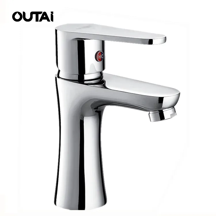 Luxury italian bathroom single handle mixer tall brass wash basin faucet Lavatory Press Control Mixer Tap