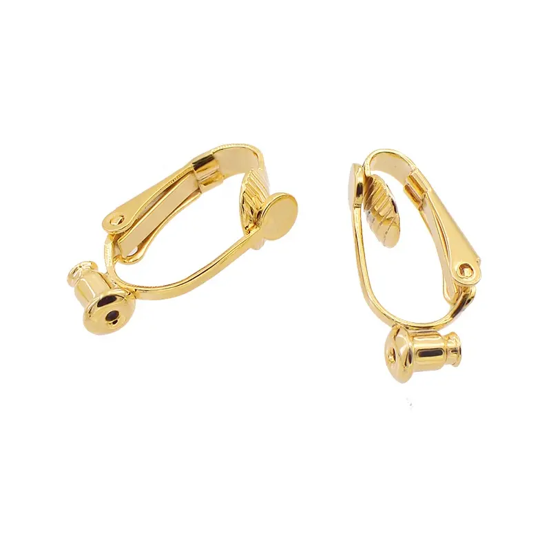 Golden convertible non-piercing clip earring converter findings type B