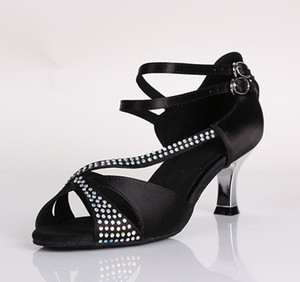 <span class=keywords><strong>Zapatos</strong></span> <span class=keywords><strong>de</strong></span> <span class=keywords><strong>baile</strong></span> <span class=keywords><strong>de</strong></span> <span class=keywords><strong>salsa</strong></span> latina <span class=keywords><strong>de</strong></span> cristal con punta abierta para mujer Tango - Product Image 3