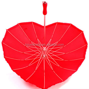 promotional red heart shape umbrella