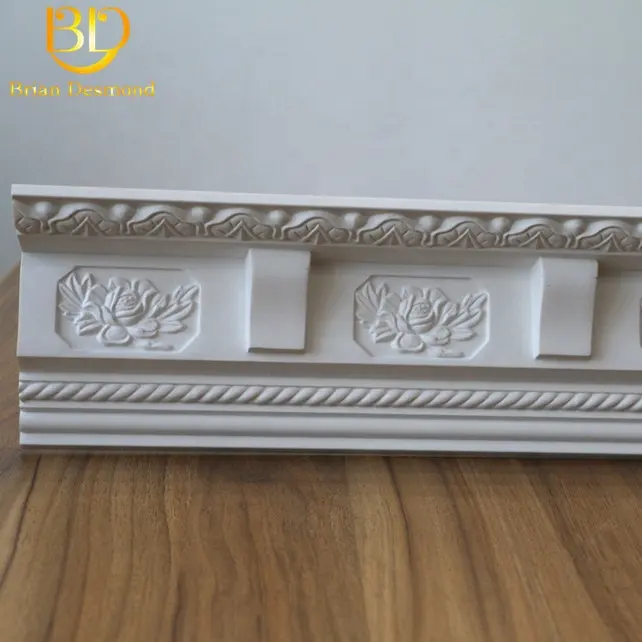 การออกแบบที่สวยงามตกแต่ง polyurethane แกะสลัก cornice เพดาน moulding panel moulding