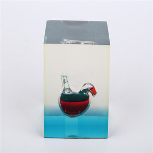 Kişiselleştirilmiş Kare Özel Gerçek Çiçekler Sekizgen Sıvı Dolgulu Kağıt Ağırlığı Şeffaf Reçine Kağıt Ağırlığı - Product Image 5