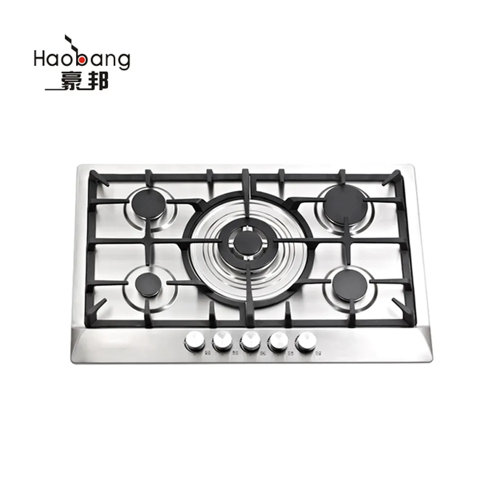 5 burners hob khí, Built nồi cơm khí