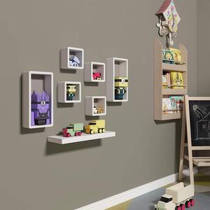 Juego de 3 Estantes Flotantes Cuadrados Blancos Modernos para Decoración del Hogar, para Sala de Estar - Product Image 5