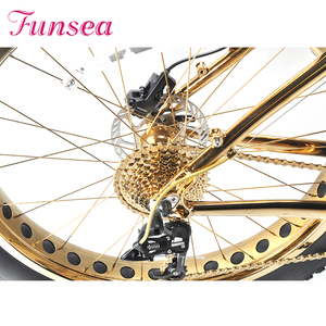 Grasa de lujo PVD oro marco tecnología 26 "x 18 velocidades <span class=keywords><strong>velo</strong></span> <span class=keywords><strong>asiento</strong></span> cadenas Fat tire <span class=keywords><strong>bicicleta</strong></span> bici - Product Image 4