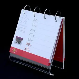 Acrylic Desk Calendar Holder Stand Hot Bending Whole Piece L Shape Acrylic Calendar Holder Rack