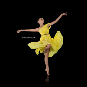 Robe de danse lyrique pour filles adultes, jaune, vêtements de danse de haute qualité, vêtements de performance - Product Image 2