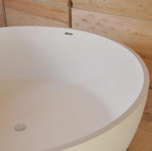 Falda ancha redonda para 2 personas, superficie sólida independiente, bañera de baño, resina acrílica, bañera de mármol - Product Image 3