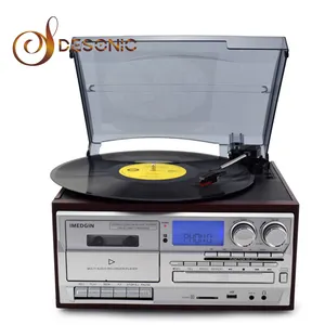DESONIC Turntable cd recorde cassete rádio AM/FM Radio USB & Gravador de Cassetes Aux-in RCA Line-fora 100v/230v