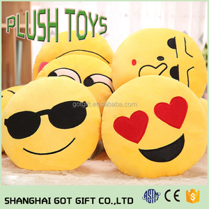 Yumuşak <span class=keywords><strong>Emoji</strong></span> İfade Pretty Yuvarlak Yastık LED Yastık Dolması Peluş Oyuncak - Product Image 5