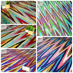 Nanyee Dệt Cầu Vồng Quy Mô Cá Sequin Vải Chevron - Product Image 5
