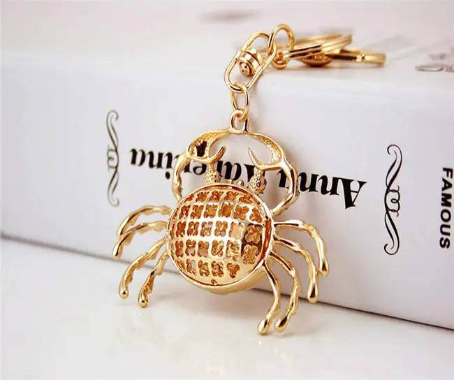 Pretty Chic Opals Crabs Keychain For Women Bag Pendant Key Chain Christmas Gift Jewelry Car Key ring llaveros