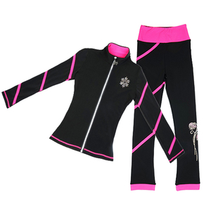 LIUHUO Stretchy Fleece <strong>Waterproof</strong> Training Wear Figure Skating Pants Jackets Set Wholesale Mid Trousers <strong>Leggings</strong> for Children - Product Image 2