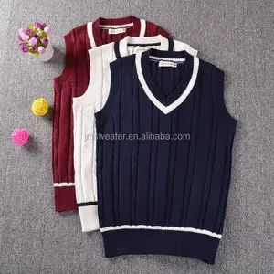 China Manufacturer ODM International High School Knit Sleeveless Sweater Vest Uniform Design OEM Unisex School Knitted Vest