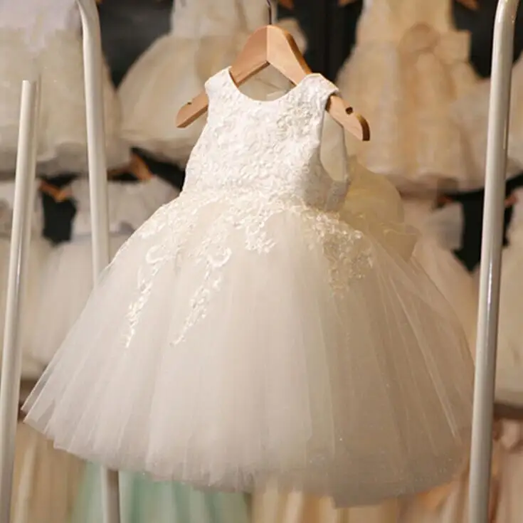 Ivy10424A Girls formal dress kids ruffleslace wedding dress baby evening party christening princess dresses