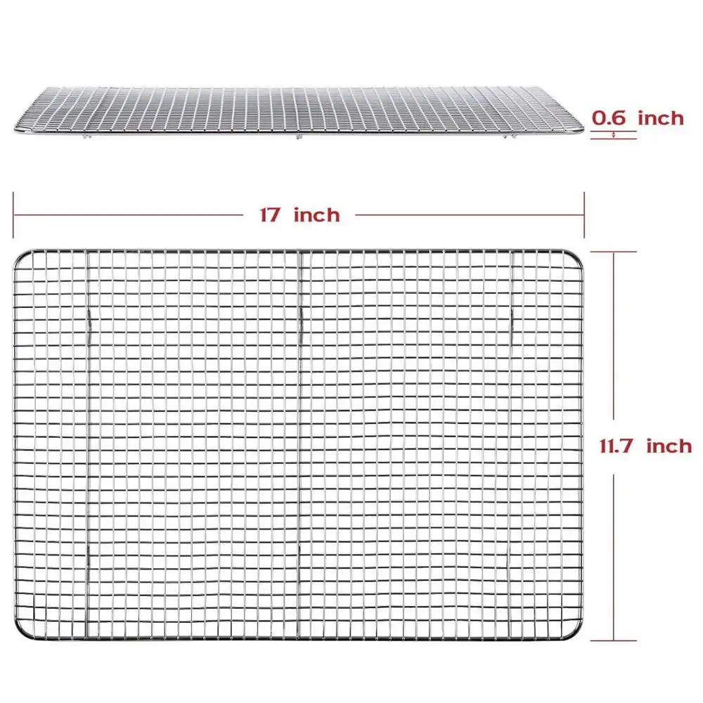 Giá Làm Mát Dây Thép Không Gỉ 12 "X 17" Khay Lưới Làm Bánh Lưới Làm Mát Bánh