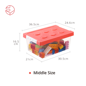 Shimoyama PP Nhựa Gạch Lưu Trữ Hộp Trung Kích Thước Hình Chữ Nhật Khắc Kỹ Thuật Tổ Chức Nhà Màu Hồng Nắp Trẻ Em Đồ Chơi Gạch - Product Image 6