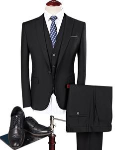 <span class=keywords><strong>Traje</strong></span> <span class=keywords><strong>de</strong></span> <span class=keywords><strong>Hombre</strong></span> <span class=keywords><strong>de</strong></span> Alta Calidad <span class=keywords><strong>de</strong></span> 3 Piezas, con Uno o Dos Botones, Color Azul Marino, para Bodas, Fiestas y Negocios, en Existencia, MMSB5 - Product Image 3
