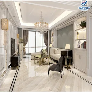 Discount full polish glazed tile,anti slip spanish porcelain tile,marble polished surface floor tiles for living room patterns