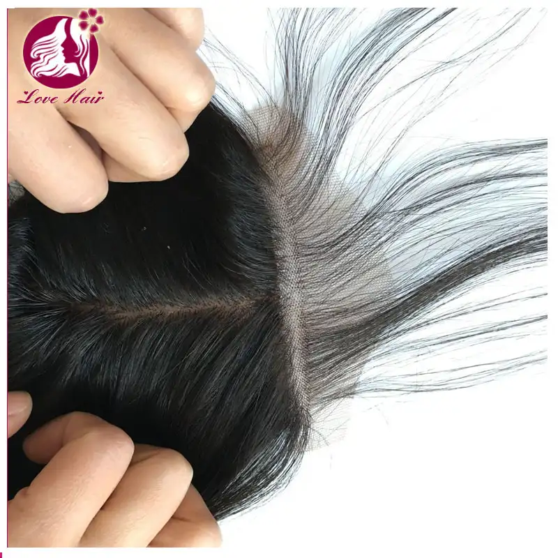 Top quality silk base closure virgin Brazilian straight human hair free parting 4x4 lace closure with baby hair in stock