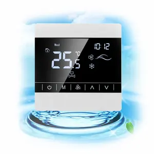 Telin T8200 Weekly Programmable HAVC RS485 Modbus RTU Heating/Cooling Fan Coil Unit Digital Thermostat