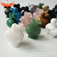 Sculpture en jade sculptée à la main, oiseau dodo, 2023
