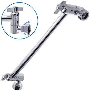 Adjustable Shower Arm Extension by WaterPoint, Brass Shower Head Extension Arm with High Polished Chrome Finish 11+ Inch