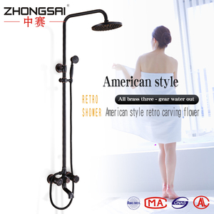 Baño de latón doble ASA antigua negro mezclador de <span class=keywords><strong>ducha</strong></span> con <span class=keywords><strong>ducha</strong></span> de mano - Product Image 4