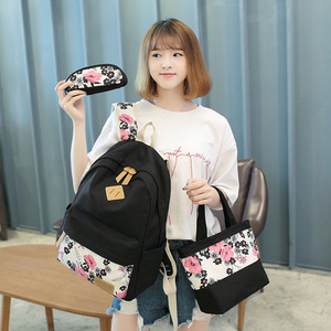 2019 New Arrivals Printing <strong>Canvas</strong> Girls <strong>Back</strong> <strong>Pack</strong> School Bag <strong>Back</strong> Bags Set Backpack Large 3pcs Set Child School Bag - Product Image 5