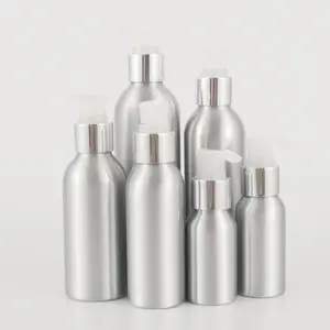 Aluminium conditioner shampoo fles 24/410 aluminium zeep pomp zilver 40 ml 50 ml 100 ml 120 ml 150 ml 250 ml aluminium shampoo flessen