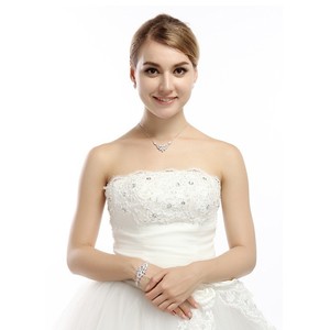Teemi Usine de gros plaqué rhodium luxe <span class=keywords><strong>Marquise</strong></span> Cut zircon Mode féminine Fleur nuptiale Jewelry Set - Product Image 5