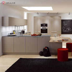 Joniery hiện đại màu xám sơn mài Modular tủ bếp với handleless Thiết kế thân thiện với môi bồn rửa bao gồm cho căn hộ sử dụng - Product Image 4