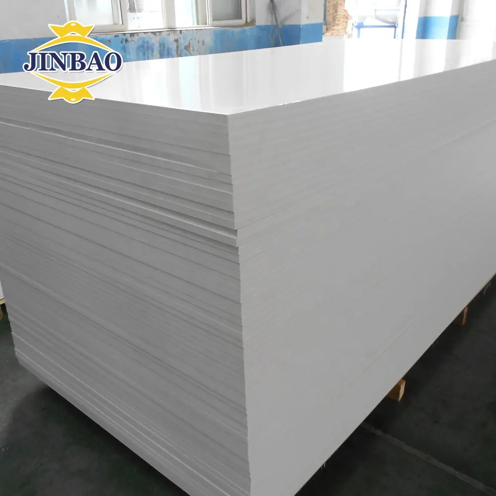 JINBAO Malaysia UV-Anti 4 x8ft dicke starre Isolierung Foamex-Platte 15mm weiße Folie PVC-Schaumstoff platte Gewicht