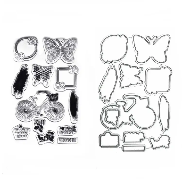 Diy Papier Ambachtelijke Metalen Stansmessen En Clear Stamp Set Voor Scrapbooking