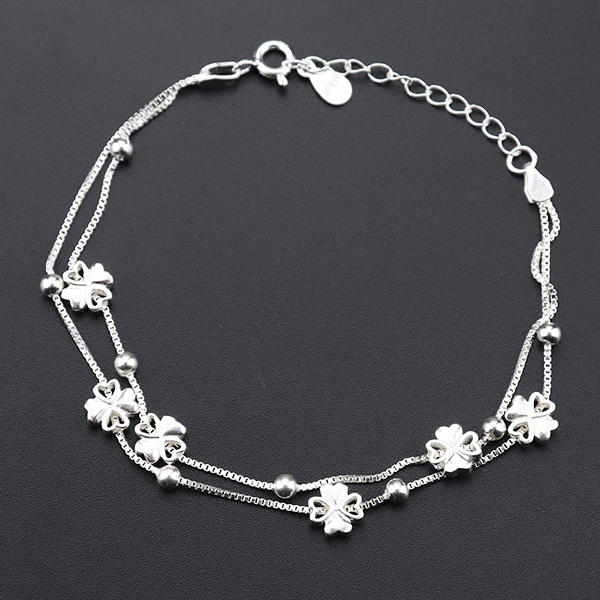 2018 Vintage Réglable trèfle charme bracelets qualité 925 argent bijoux monde meilleur bracelets pour les femmes