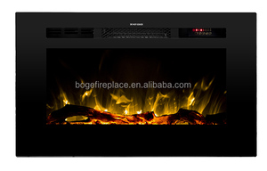 Chimenea Eléctrica Empotrada y de Pared de 28 Pulgadas con Efecto de Llama de Cristal - Product Image 2