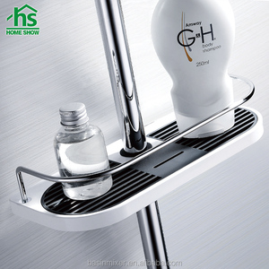 Esquina baño <span class=keywords><strong>blanco</strong></span> 2 Nivel de acero inoxidable baño cesta estante - Product Image 5