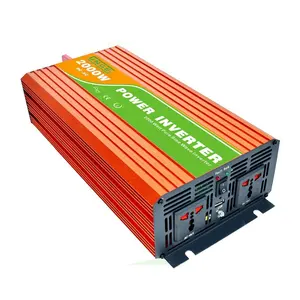 2000w de onda sinusoidal pura inversor de energía 12v 220v dos tomacorrientes de CA 12V DC a 110V AC inversor del coche con USB