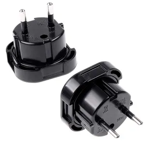 New Universal Travel UK alla UE Euro Plug Caricatore di CORRENTE ALTERNATA Adattatore di Spina di Connettore del Convertitore Dell'adattatore Dello Zoccolo Nero