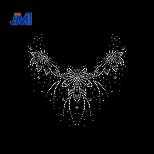 10,5 "W * 10" H Hot Fix Rhinestone Transferencia de calor Bling Escote - Product Image 1