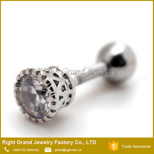16g Acero Quirúrgico Clear Cubic Zircon Pendiente Del Perno Prisionero Piercing Cartílago Tragus Helix Hacia Adelante - Product Image 3