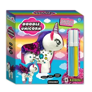 Paillettes peluche unicorno disegno fai da te bambini artigianato Set di giocattoli