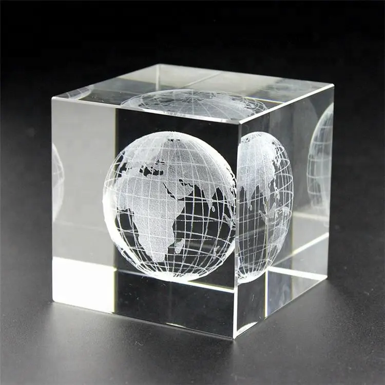 Promotional various 3d printing blank solid in clear glass cube