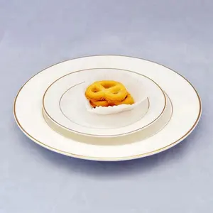 陶瓷手工骨中国 6英寸金丝晚餐食品盘