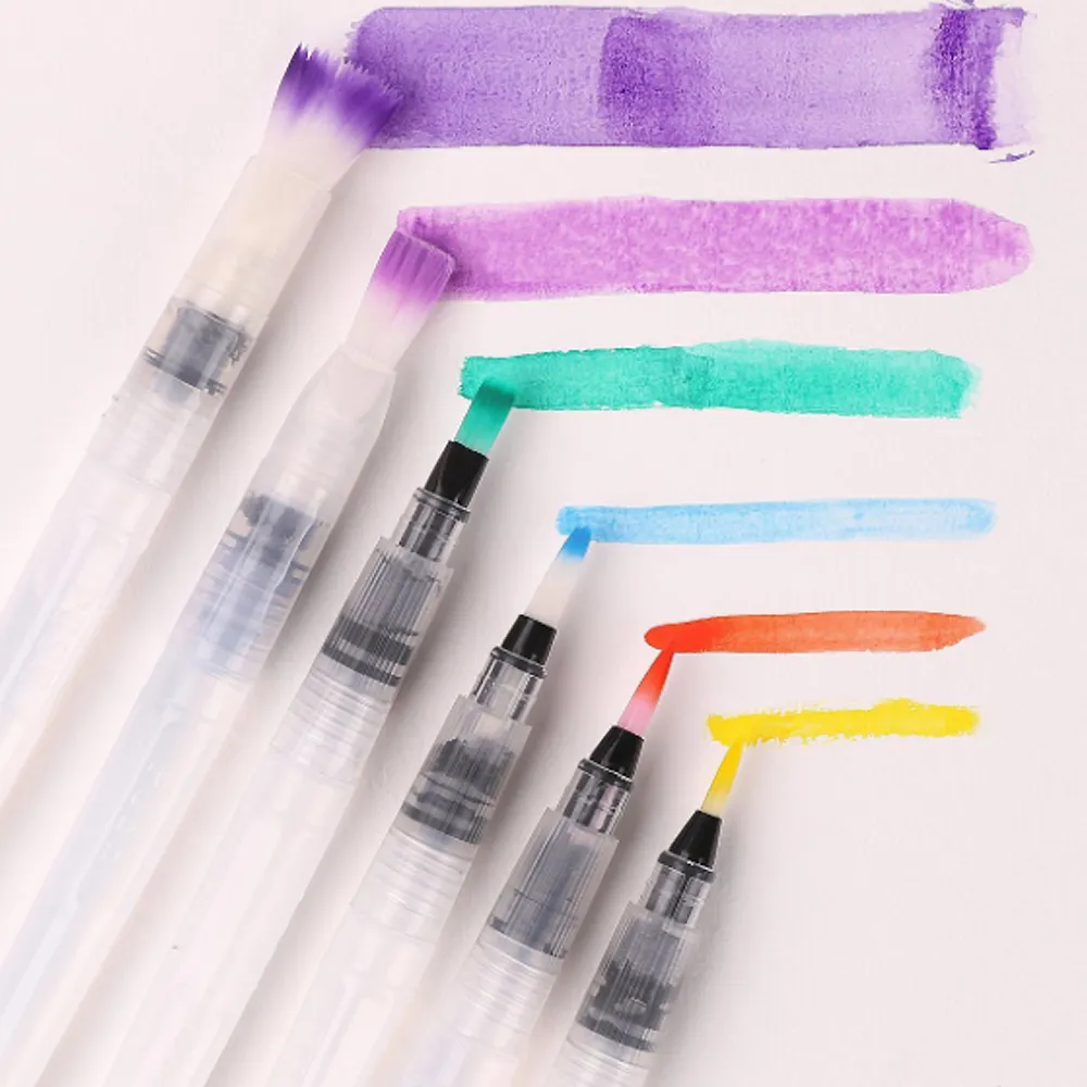 6-Piece Refillable Water Coloring Brush marker Pens brush painting marker for Watercolor Painting