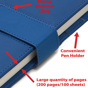 2017 <span class=keywords><strong>papeleria</strong></span> A5 portátil con logotipo en relieve Tapa dura PU cuero cuaderno diario - Product Image 6